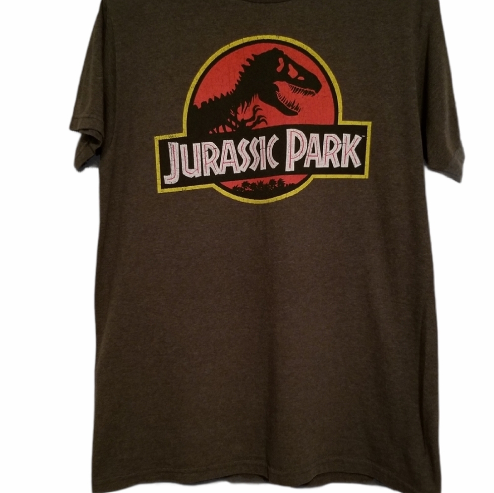 Jurassic Park gray short sleeve graphic T shirt M